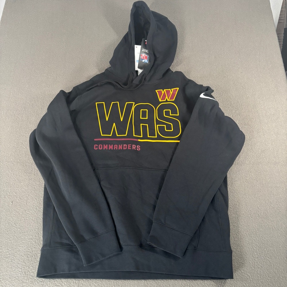 Nike Washington Commanders NFL Hoodie Mens Size M Black Pullover NKDK-00A-9E-0YR